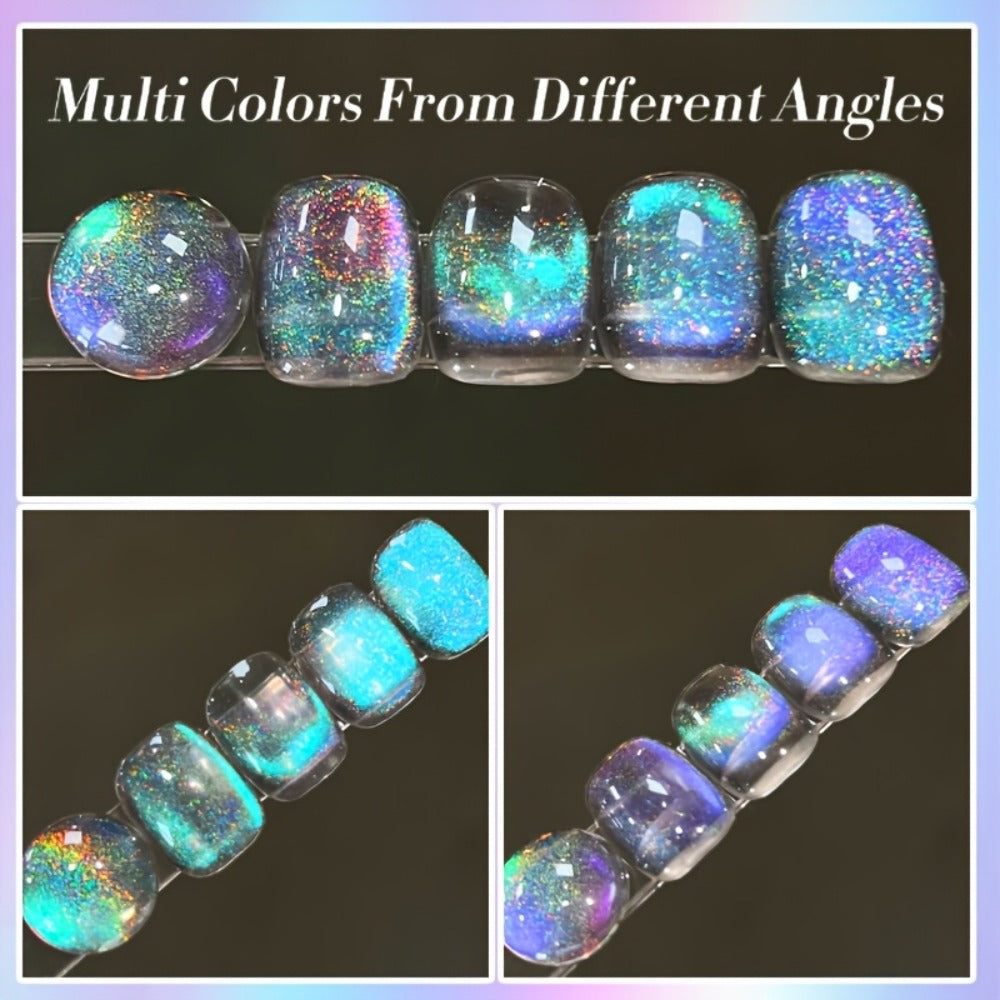 Gel Nail Polish in 10ml 9D Holographic Rainbow Cat-Eye with Magnetic Swirl and UV/LED Cure — image 13