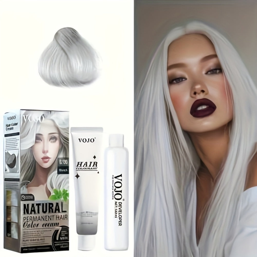 Permanent Hair Dye Kit 12 Vibrant Colors with Developer & Applicator Tools Bleach Blonde Ash for Bath Time, Home Spa and Pers