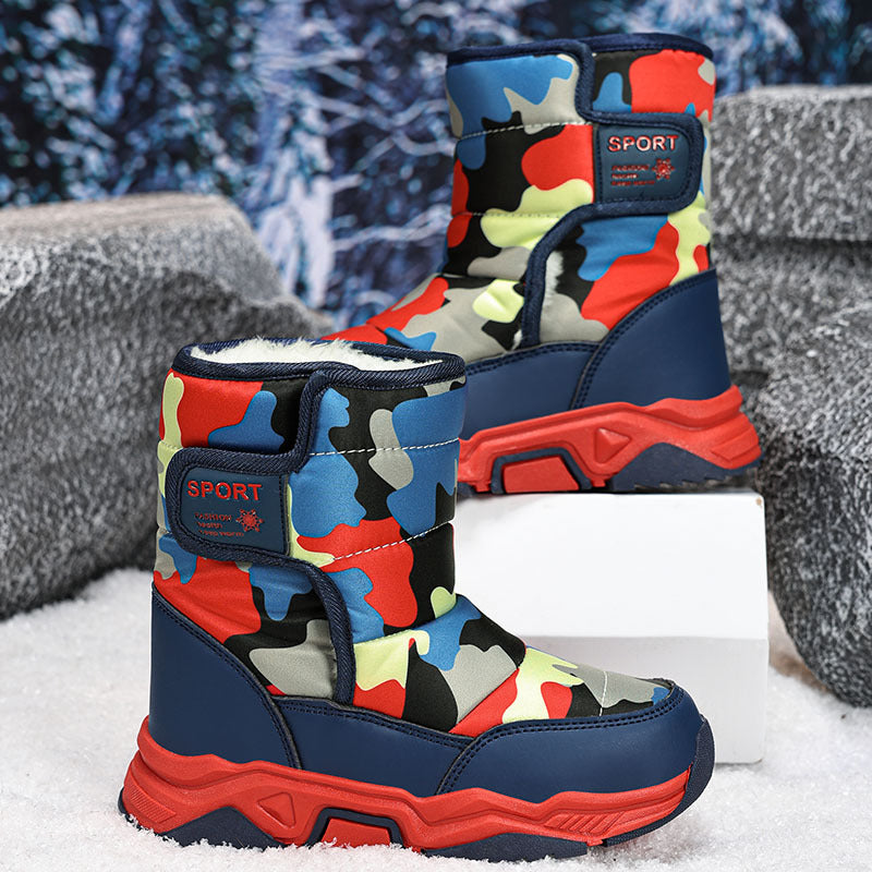 High-top Camouflage Unisex Kids' Cotton Shoes