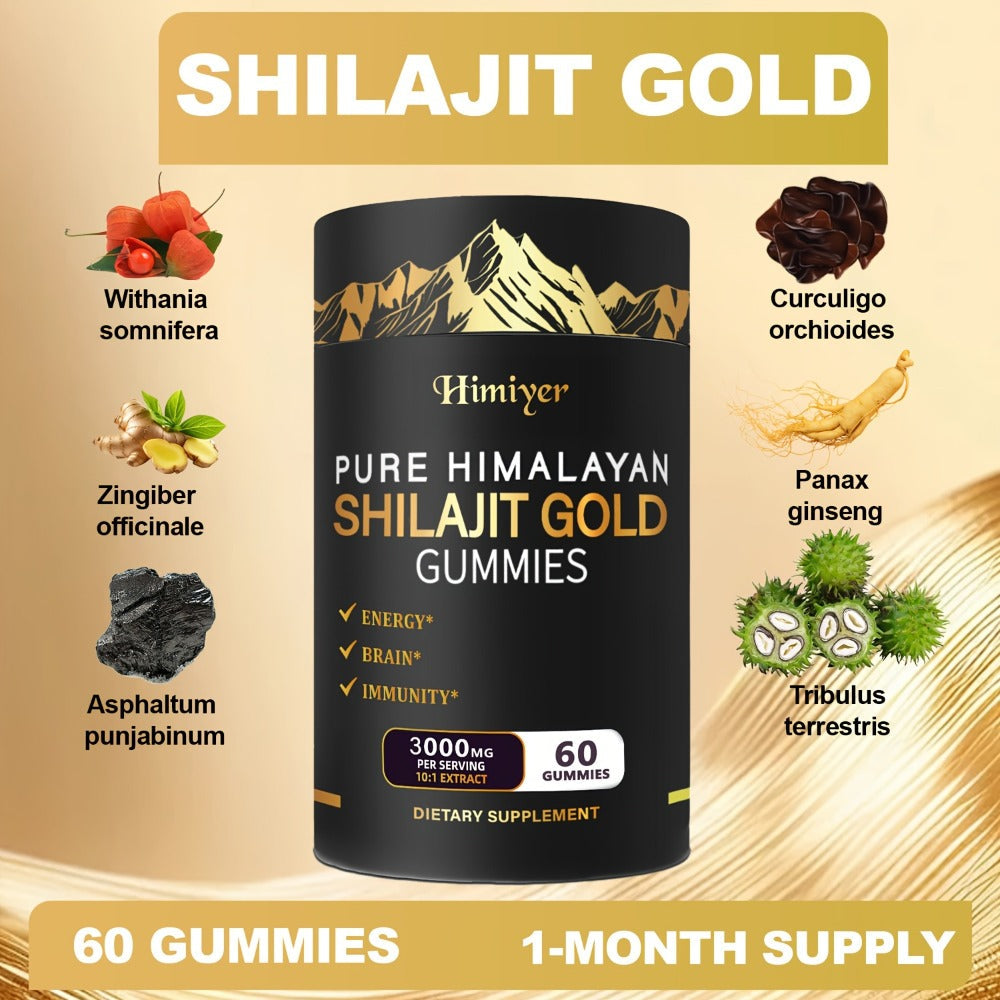 Herbal Supplement with Himiyer Label, Shilajit Gold Gummies 3000mg per Serving, 60 Gummies, One or Three Pieces — image 5