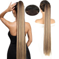 Hair Extensions Straight 34-Inch Synthetic Ponytail with Ribbon Wrap and Five Mixed or Natural-Tone Colors — image 12