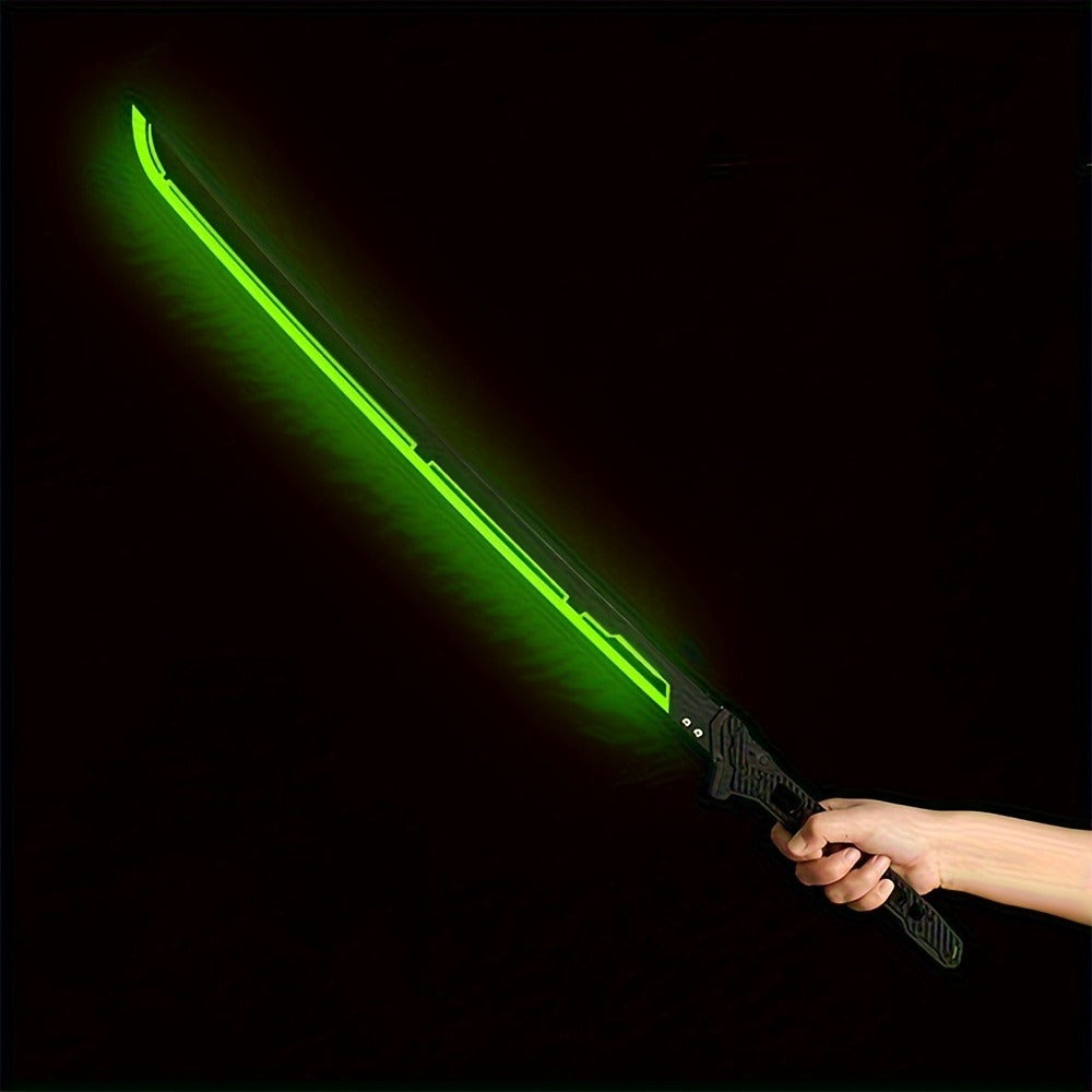 LED Samurai Sword Cyberpunk Glowing Katana 80cm, Acrylic Light-Up Blade for Halloween Costume Party Cosplay Sci-Fi Anime Prop