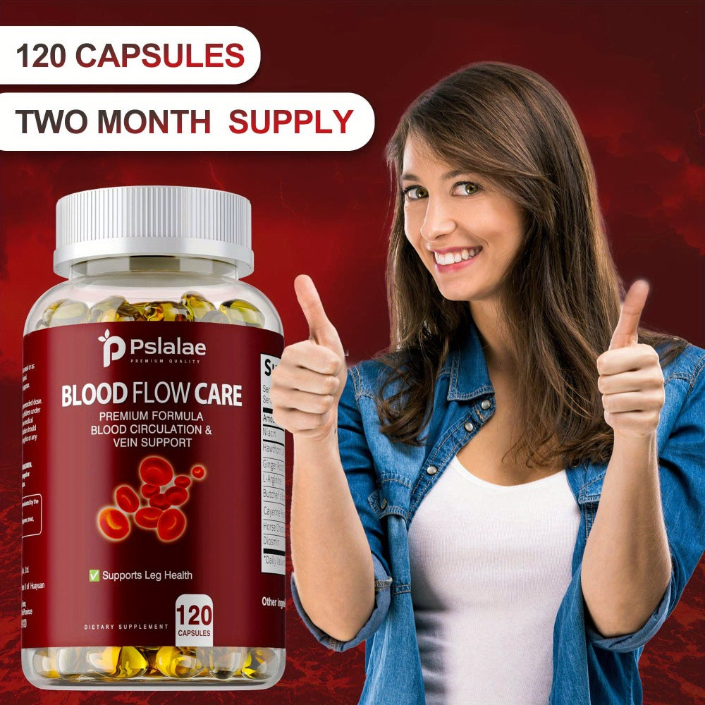 Blood Flow Support Capsules with Niacin, Hawthorn & Ginger Root, Heart Health & Leg Circulation Supplement — image 7