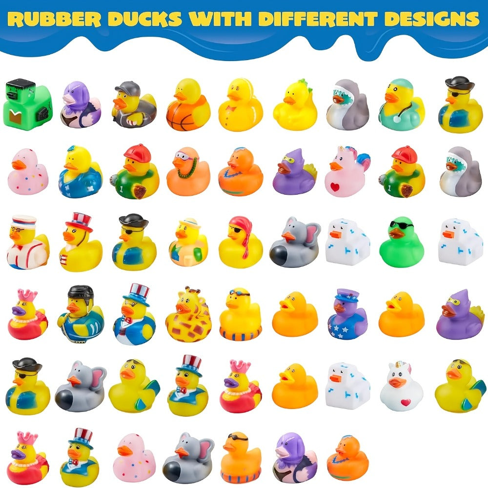 30-Piece Mini Duck Bath Toy Assortment with 2-Inch Character Designs and Mesh Storage Bag Pictured — image 8