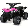 6V Kids Electric Quad ATV Ride-On 4-Wheeler with Headlights Foot Pedal Accelerator Treaded Anti-Slip Tires 1.86 MPH Outdoor B