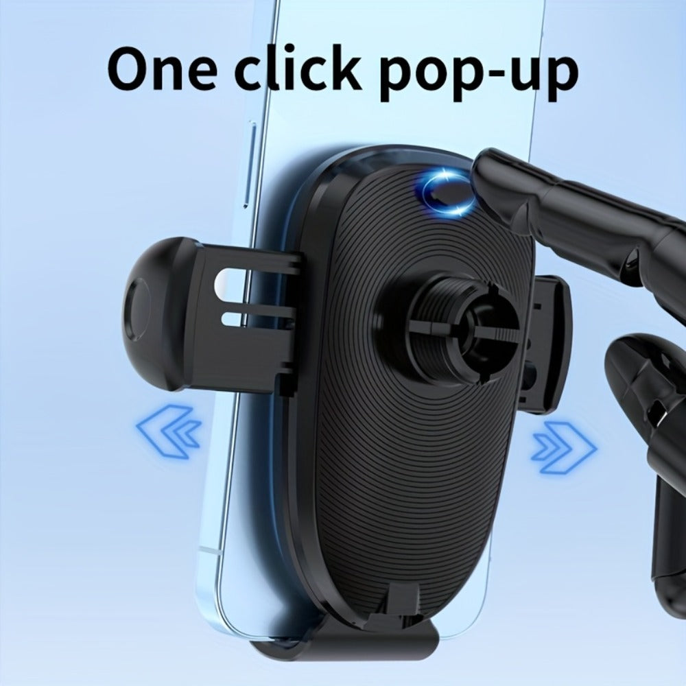 Deep Gray Dashboard-Edge Car Phone Holder with 360-Degree Joint and Triangular Support Clip — image 8