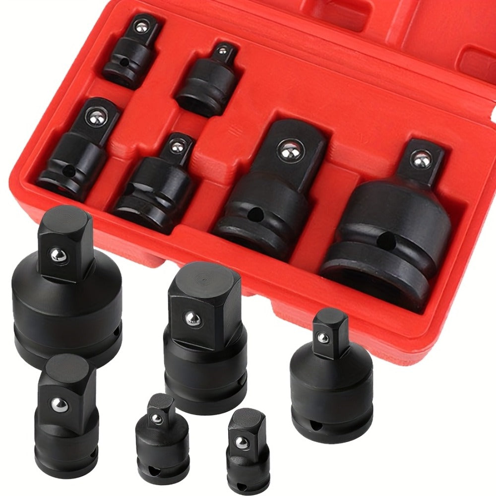 Impact Adapter & Reducer Set 6-Piece – 1/4" 3/8" 1/2" 3/4" Female-to-Male Air Square Drive Conversion Tool | Chrome Molybdenu