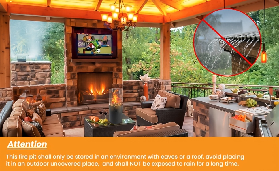 Fire Bowl Tabletop Fire Pit Indoor Outdoor Butane Fuel Mini Portable Fireplace with Glass Wind Guard for Garden, Patio and Ya