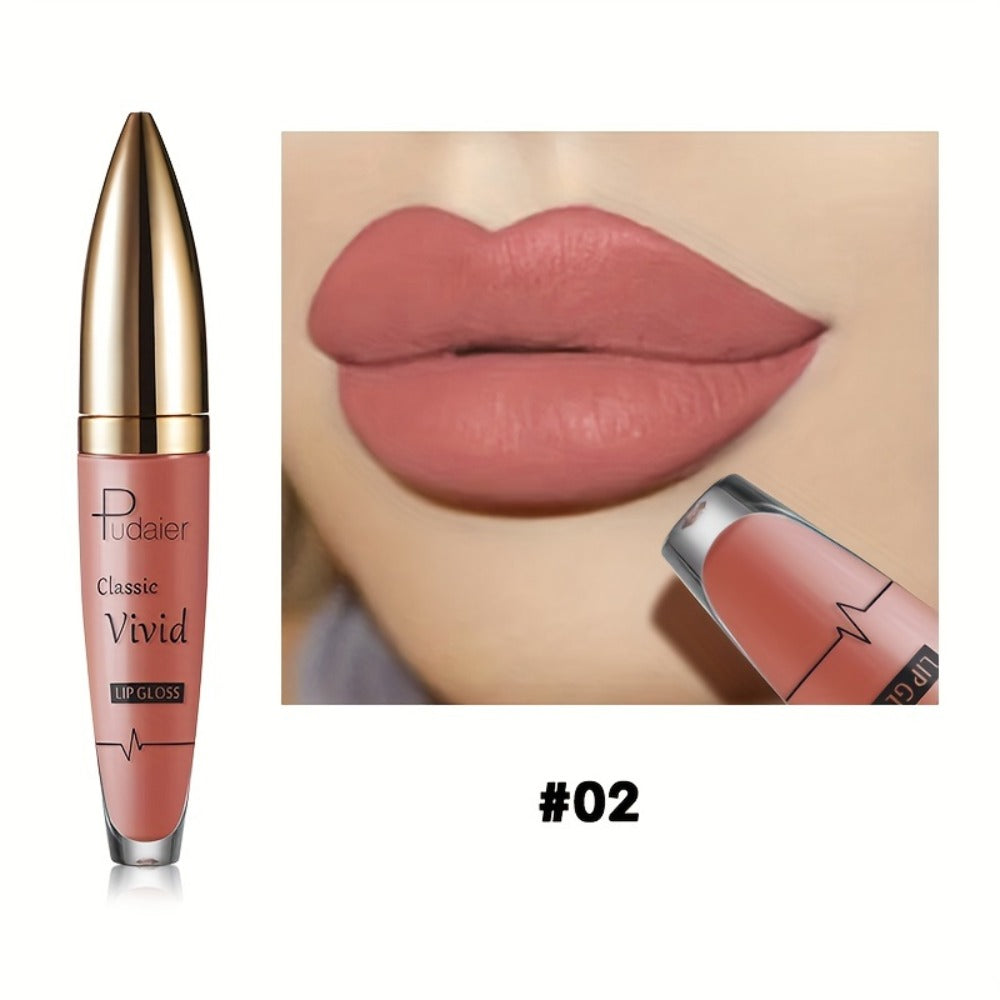 Matte Liquid Lip Color in Seven Numbered Shades with 8.5cm Clear Tube and Pointed Gold Cap — image 5