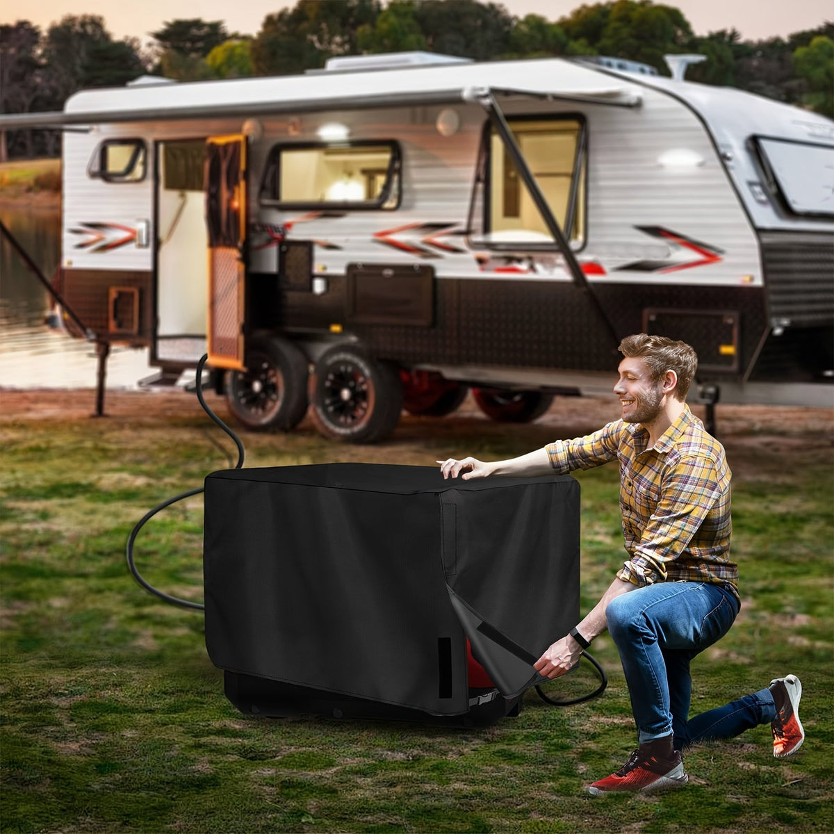 Generator Cover, Oxford Cloth Portable Generator Protector with Elastic Drawstring, UV & Rain Protection — image 5