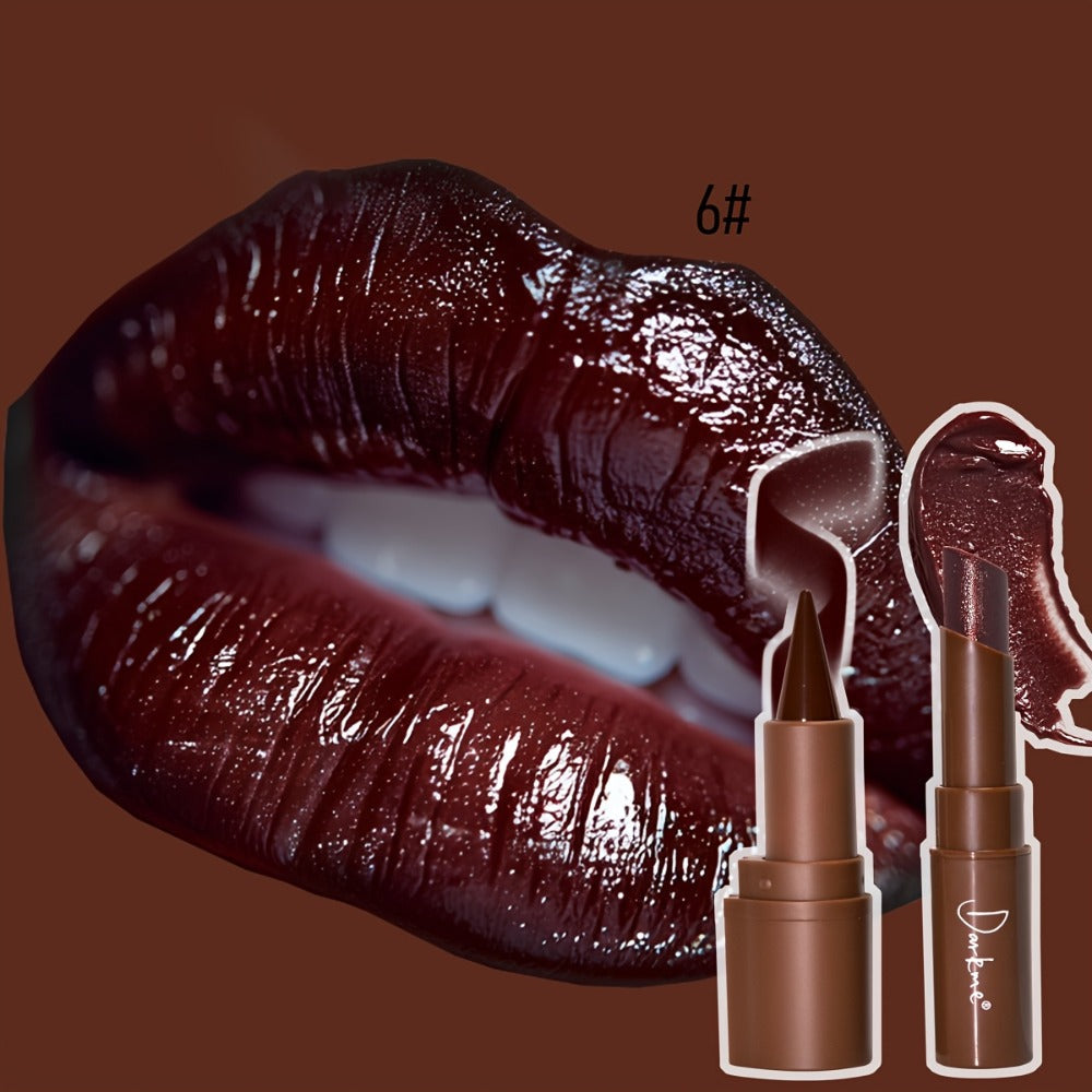 Metallic Lipstick & Lip Liner Pen Set for Women, 3D Full Lip Shape High-Shine Glossy Finish, Smudge-Proof All-Day Wear — imag