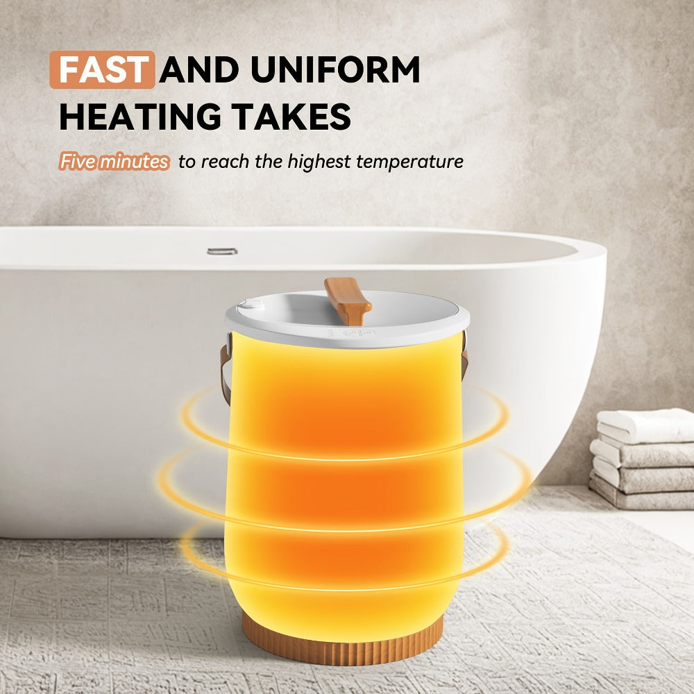 Digital Towel Warmer Bucket 20L Large Capacity Smart Display 4 Timer Modes Auto Shut-Off Fast 5-Min Heating Quiet Lightweight