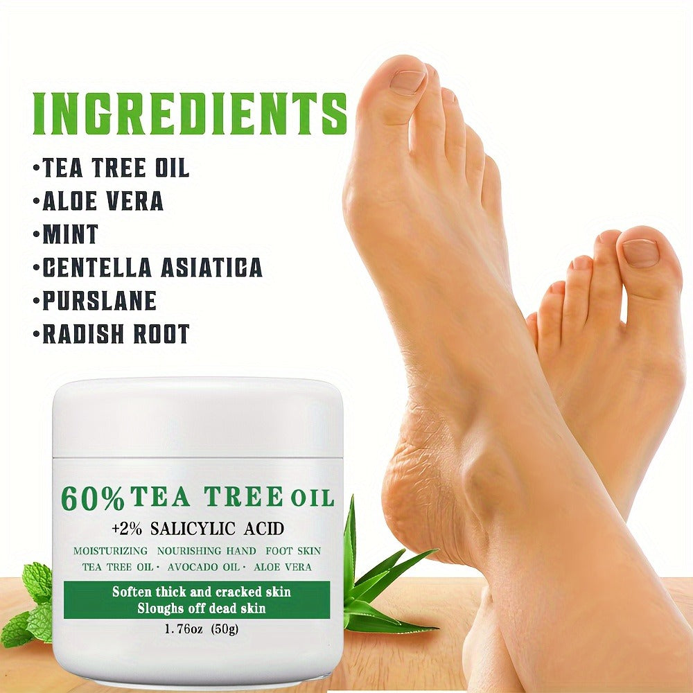 Tea Tree Foot Cream 50g with Salicylic Acid, Aloe Vera and Mint for Dry Heel and Callus Care at Home — image 4