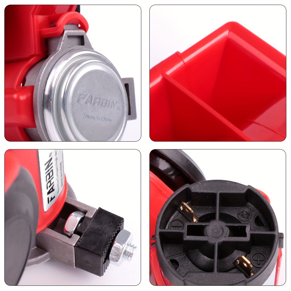 Snail Air Horn Kit Super Loud 12V 24V for Truck Car Motorcycle with Copper Compressor Relay Harness & Button Universal Fit — 