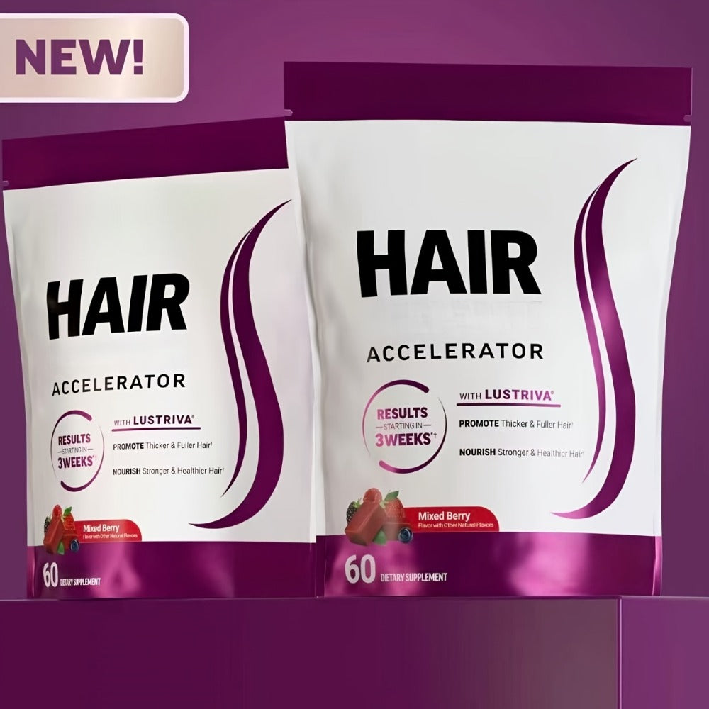 Lustriva Hair Growth Chews with Biotin & Mixed Berry, Clinically Studied Formula for Thicker, Stronger Hair — image 1