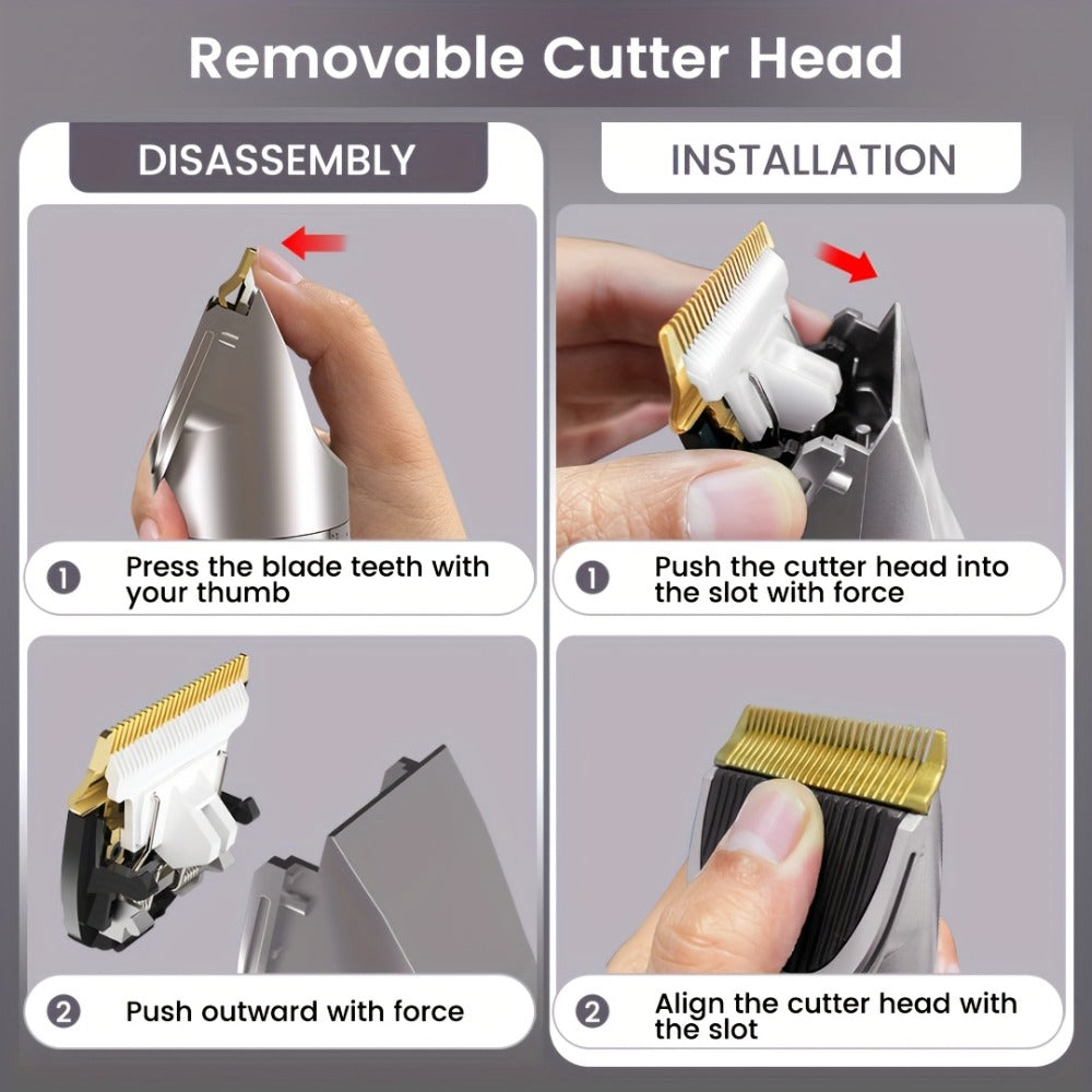 Beard Trimmer for Men Cordless Electric USB Rechargeable with Precision Dial 5-Level Adjustable – Mustache Facial Hair Trimme