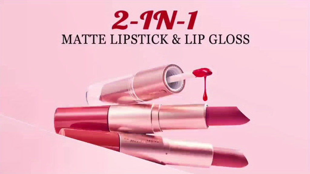 Dual-Ended Matte Lipstick & Lip Gloss Set 4pcs, 2-in-1 Velvety Lip Color, Non-Drying Comfortable Formula — image 12