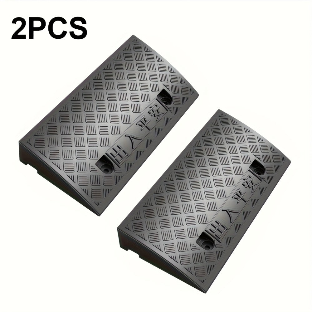 Curb Ramps 2-Pack Portable Heavy Duty Plastic Threshold Ramp Set for Low Clearance Cars Motorcycles Wheelchair – 19.68"L x 10