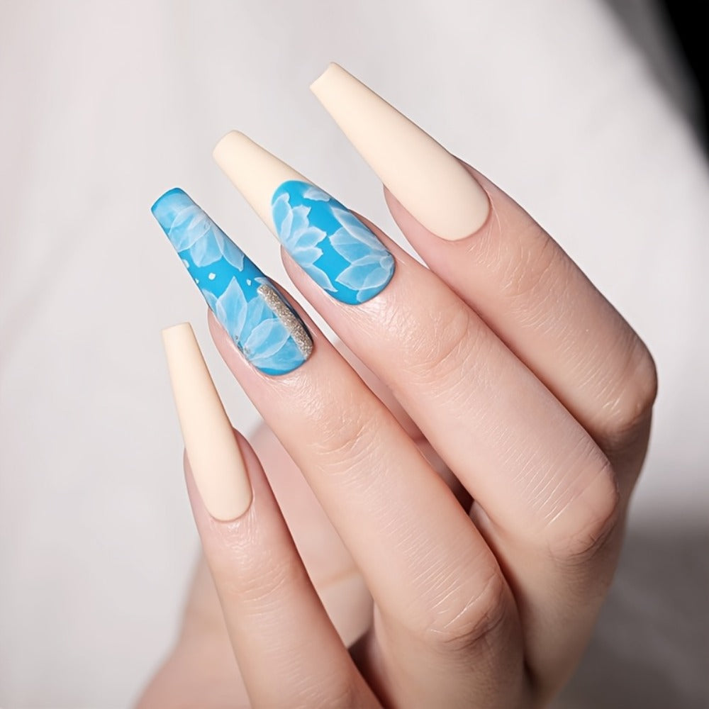 Gel Nail Polish Blooming White Watercolor Gel with Gradient Flower and Marble Effects for UV/LED Soak-Off Nail Art — image 8