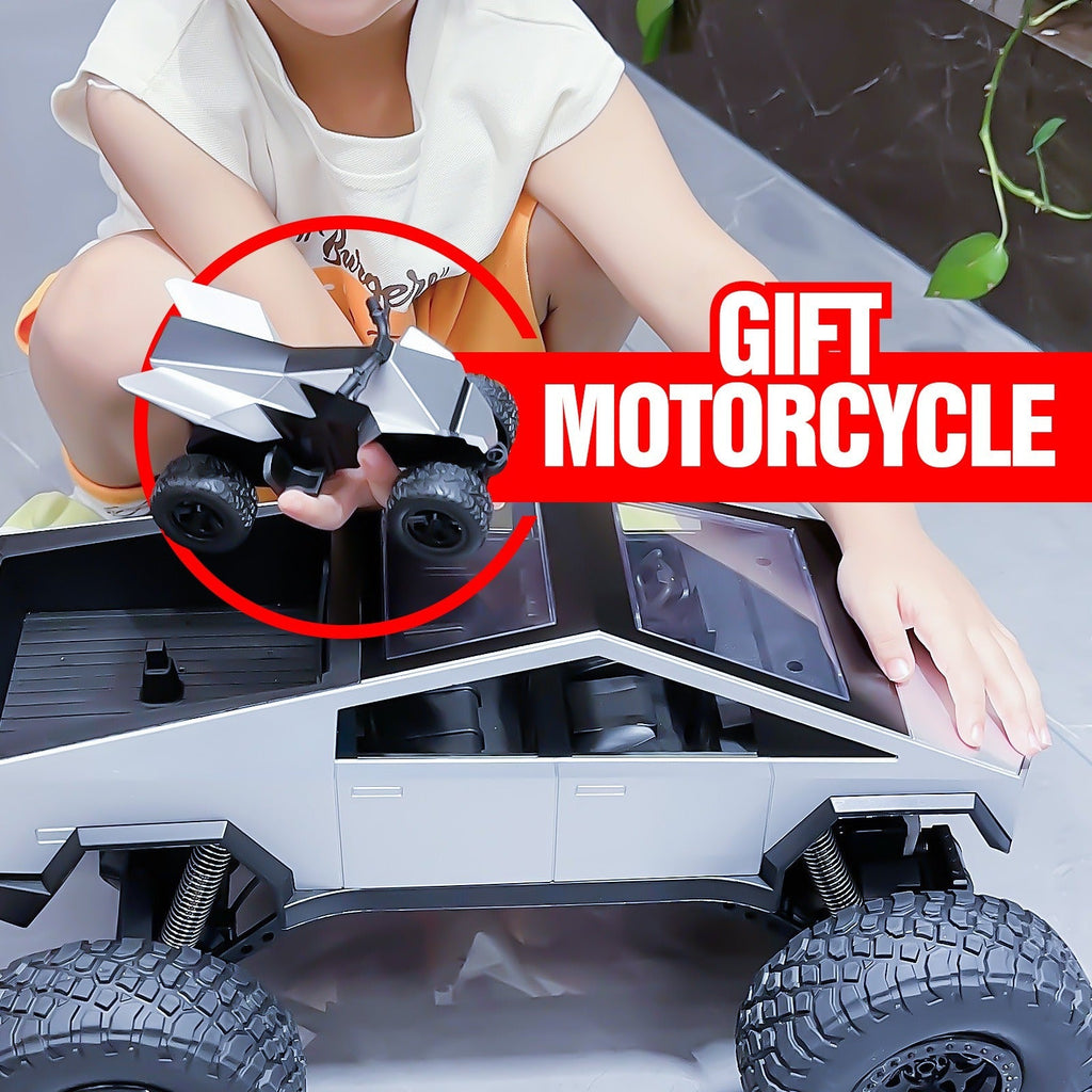 Giant 18 Inch RC Monster Truck with Free Bonus Mini RC Motorcycle, 4WD Powerful Climbing Shockproof Remote Control Pickup Tru