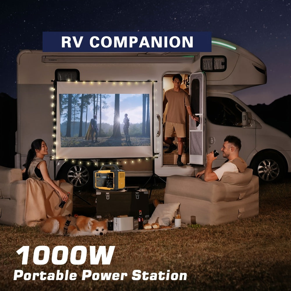 Portable Power Station 1075Wh/294Wh – 1000W/300W Solar Generator, Lithium Battery, 120V AC Outlet, for RV, Camping, Hiking — 