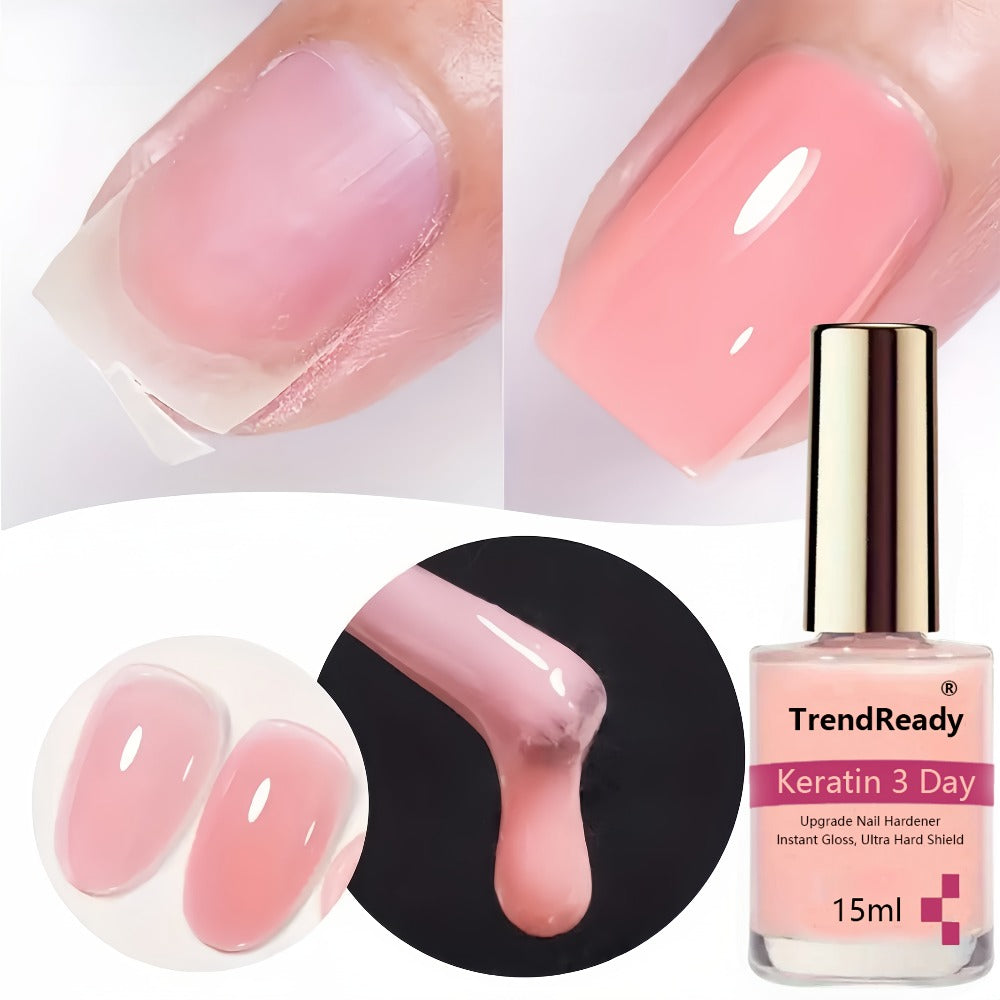 Pink-Label Nail Care Coating Two-Pack in 15 ml Square Bottles with Gold Caps and Brush Applicators — image 2
