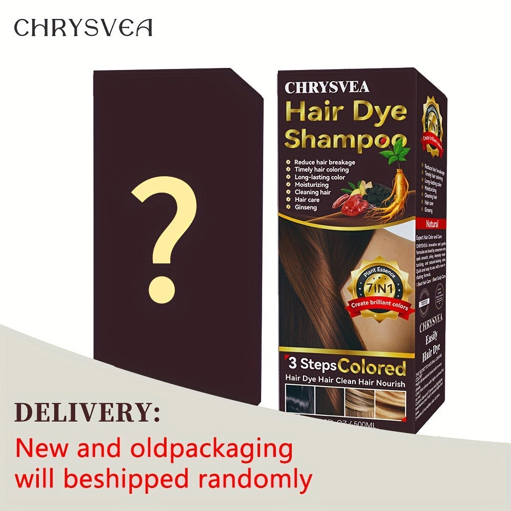 Hair Dye Shampoo, CHRYSVEA 500ml Bottle with 30ml Hair Oil and Nine Shade Options Set for At-Home Color Selection — image 8