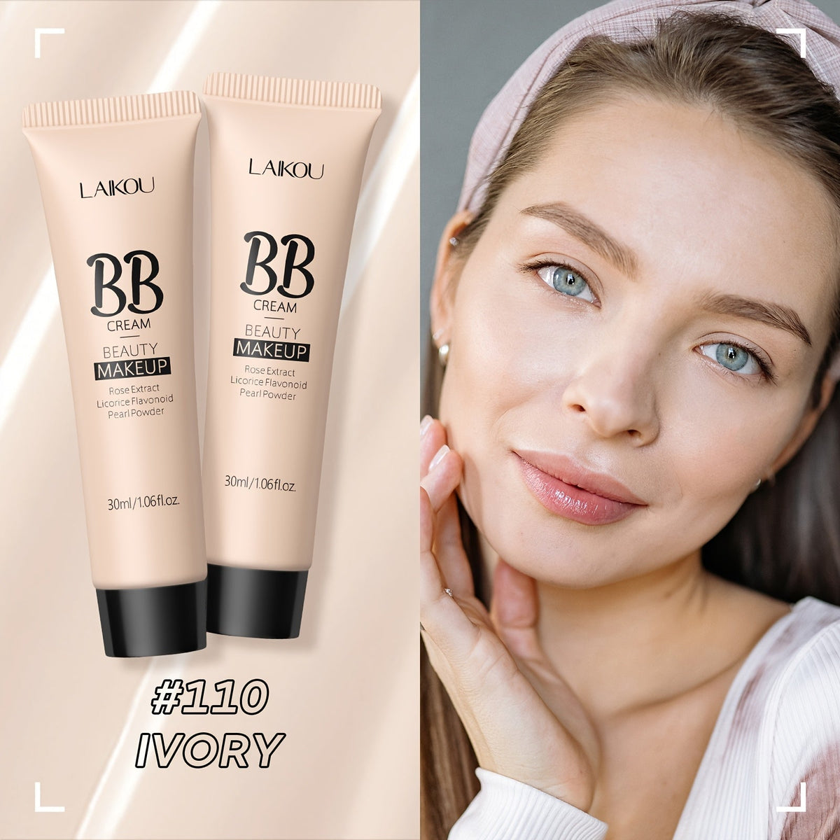 BB Cream 2 Pcs Set Waterproof, Pore-Minimizing Full Coverage Foundation with Blemish Concealer & Glycerin Hydration — image 2