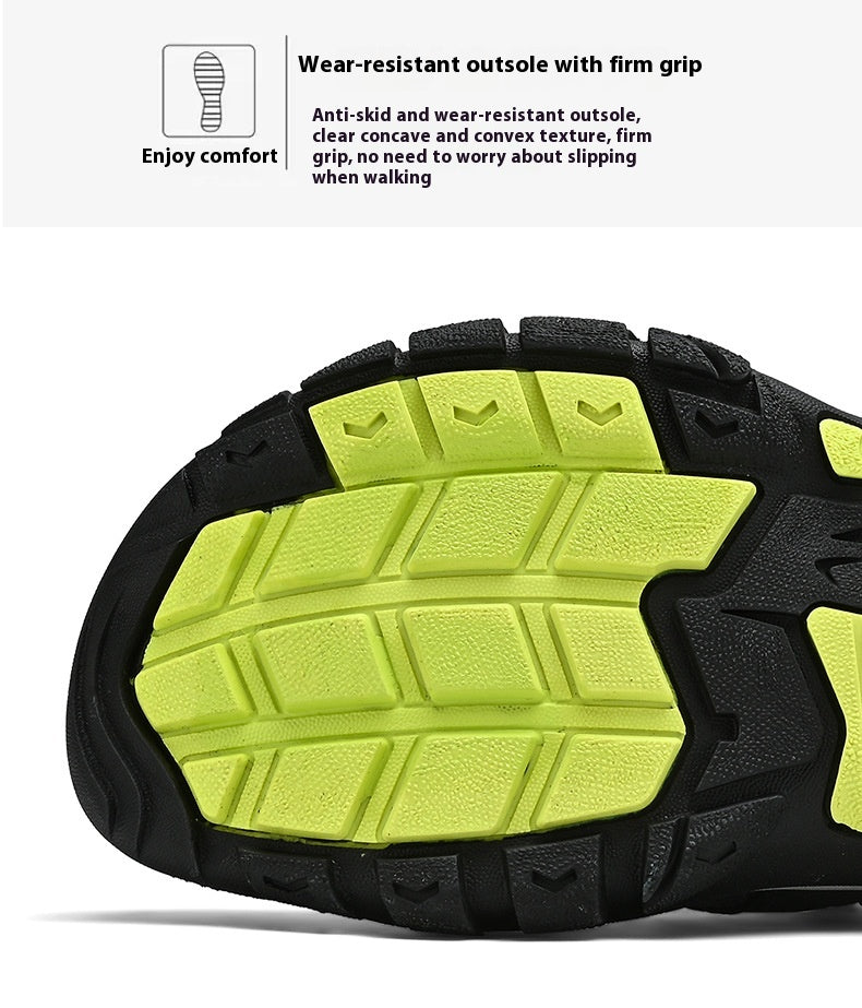 Top Layer Leather Plus Size Men's Beach Sandals