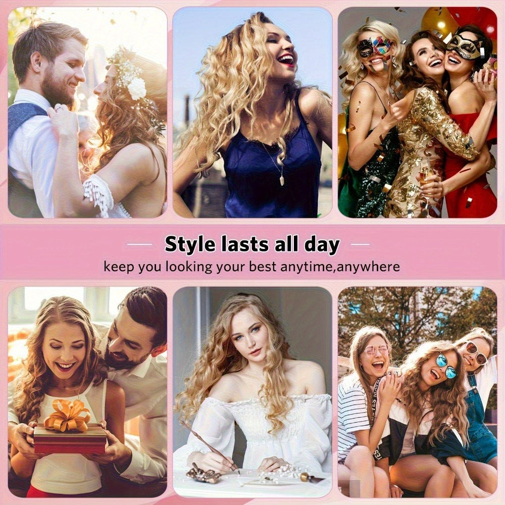 Spiral Barrel Curling Iron with One-Button Operation, Swivel Power Cord and Blue or Pink Finish — image 12