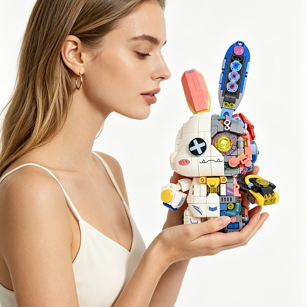 1377-Piece Mechanical Rabbit Building Block Model with Colorful Punk Styling and Rotating Limb Details — image 8