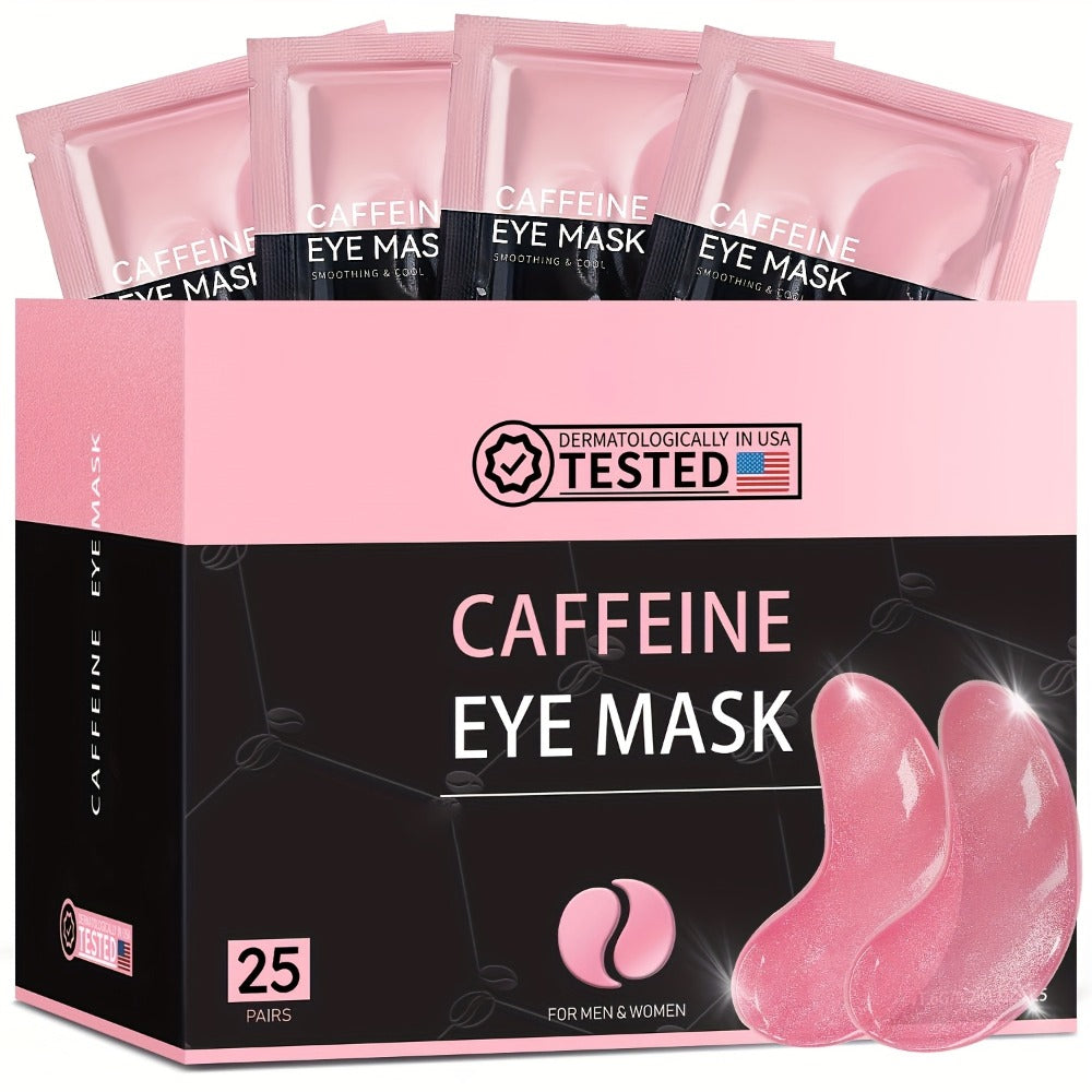 Eye Patches, Caffeine Under 25 Pairs Collagen Gold Eye Mask Reduces Dark Circles Puffiness Eye Bags Fine Lines Anti-Wrinkle H