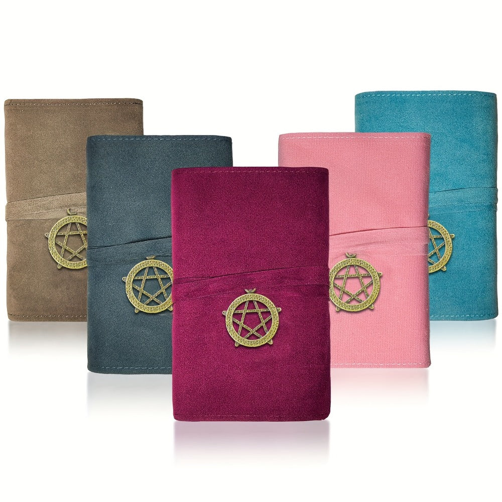 Tarot Card Bag Velvet Pouch with Retro Pendant – 5pcs Lightweight Tarot Storage Holder Set, Mystical Drawstring Bags for Taro
