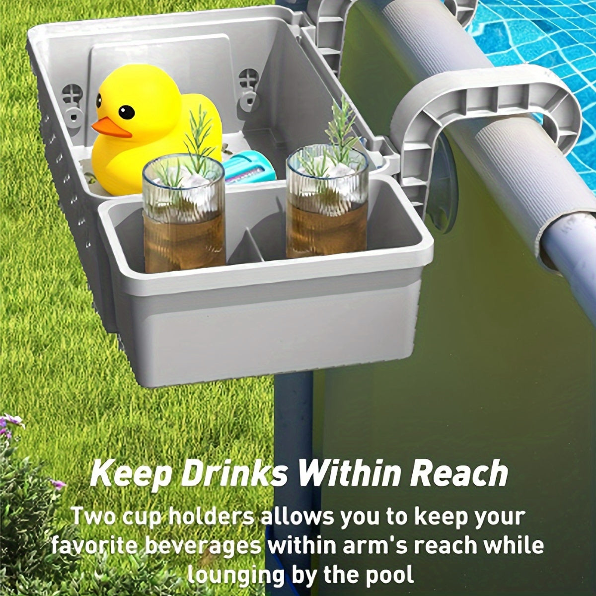 Pool Storage Basket | Hanging Poolside Organizer Towel Toy Beverage — image 4