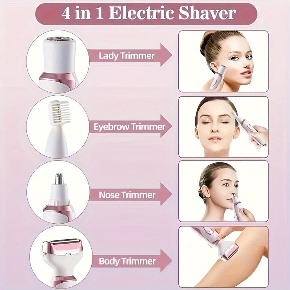 Rechargeable Facial Hair Remover Set for Women with Pink and Purple Multi Tool Options for Grooming — image 11