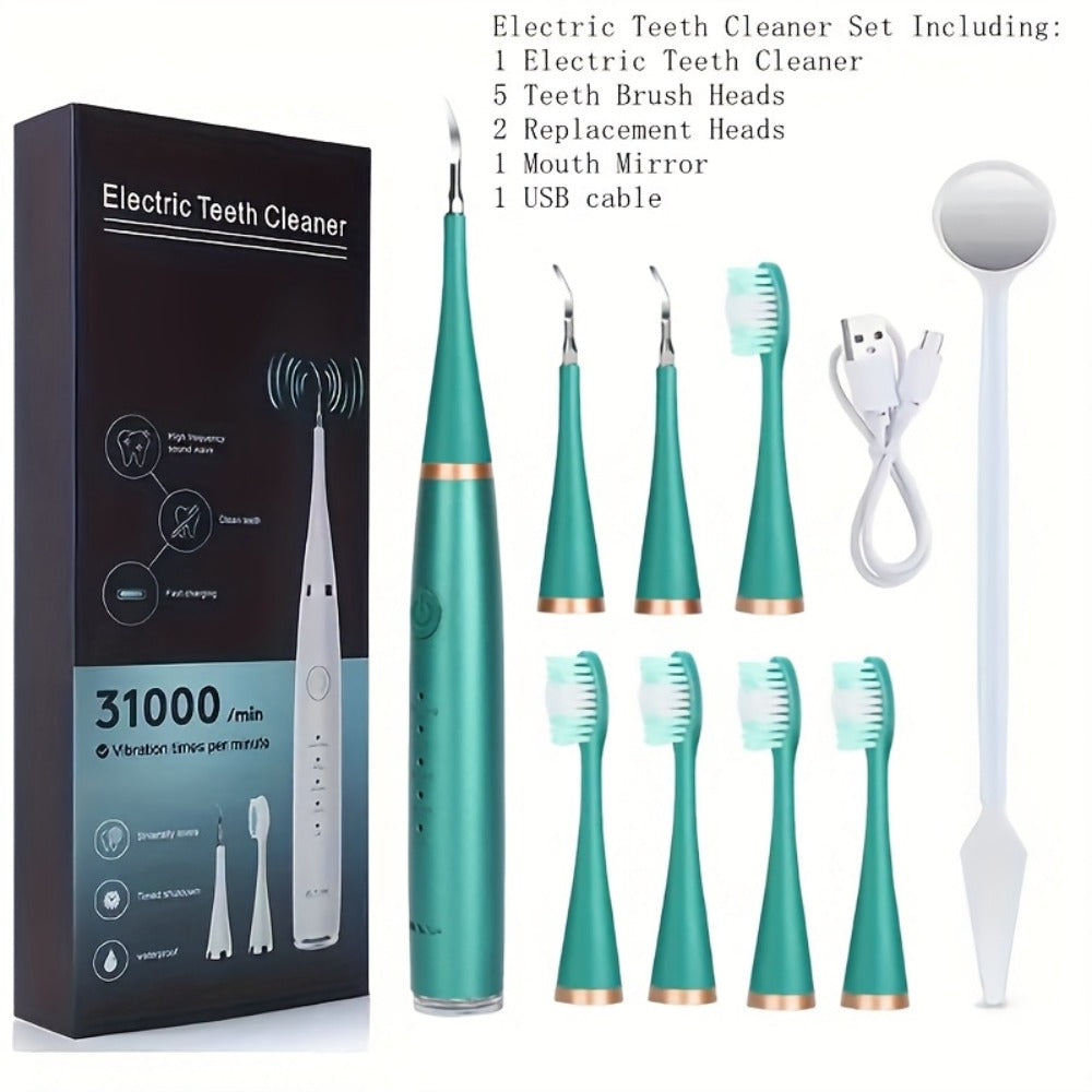 Electric Teeth Cleaner Kit USB Rechargeable, 5 Cleaning Modes Dental Scaler Plaque Tartar Remover Gum Health — image 22