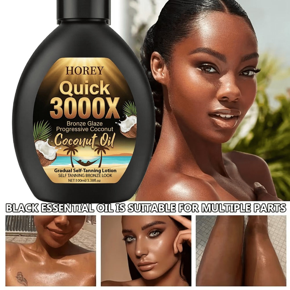 Coconut Oil Self-Tanning Lotion 100ml in Black Flip-Cap Bottle with Gold Label for Body Application — image 10