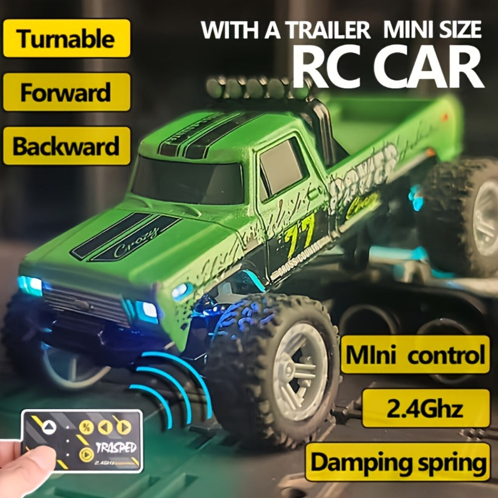 1:64 Scale Mini RC Car Alloy Off-Road Truck with Shock Absorbers – Pocket-Sized Remote Control Car for Boys Ages 6 7 8 9 10 —