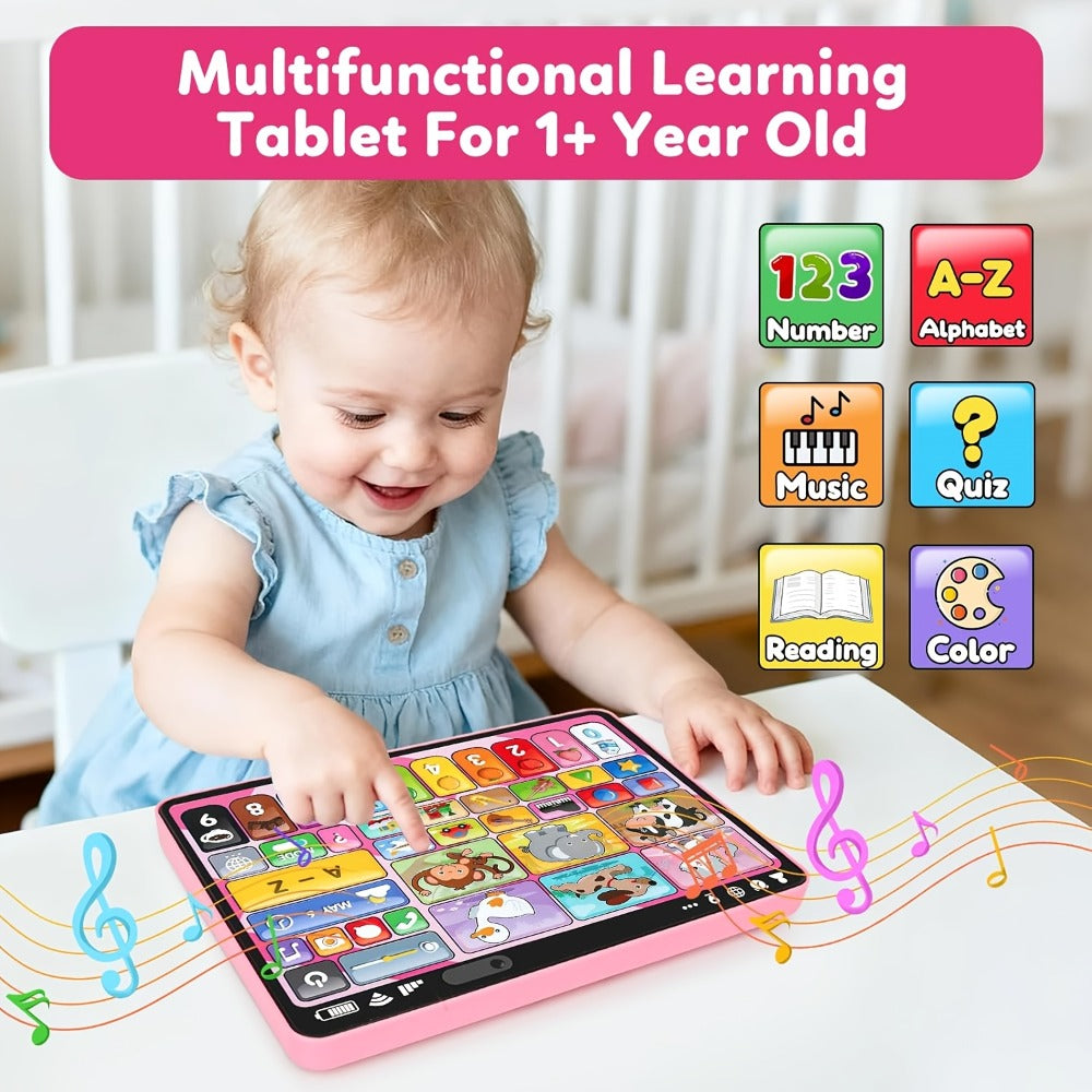 Trilingual Toddler Learning Tablet Toy, 39 Buttons 4 Play Modes Alphabet Numbers Colors Animals Music — image 4