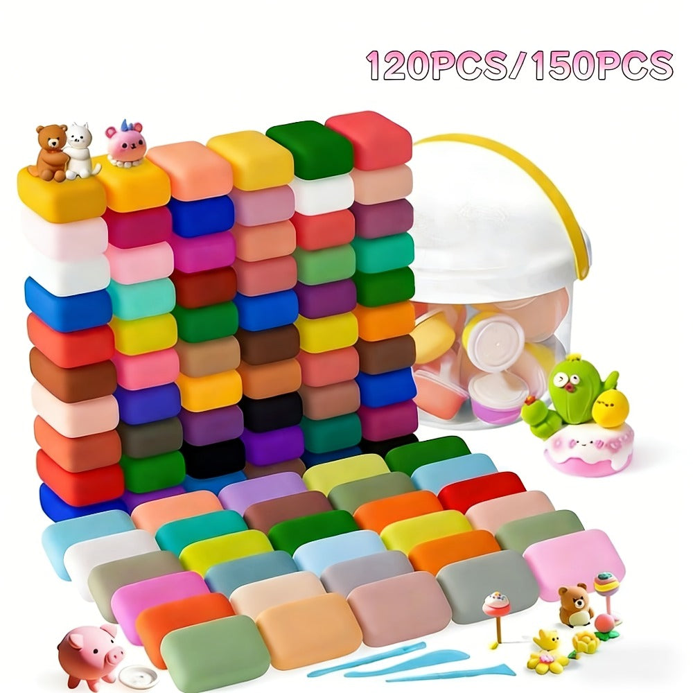 Air Dry Clay Set for Kids 120/150 Pieces, 36 Metallic Colors Ultra Light with the Listed Color, Size or Set Options for Every
