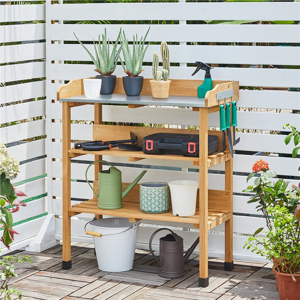 Potting Bench in a Wooden Metal Design for Garden and Yard Use — image 5