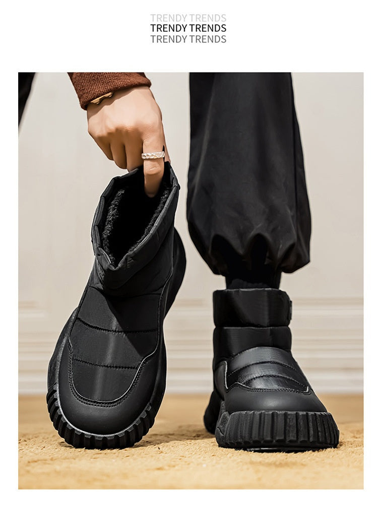 Warm Outdoor Casual Cotton Boots Stylish Mid-top Warm Men's Shoes