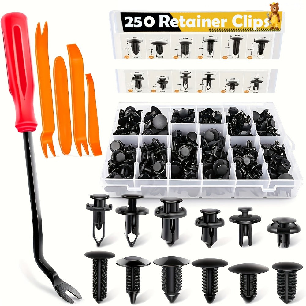 Car Retainer Clips Push Fasteners Kit Bumper Plastic Rivets Assortment for Auto Interior Exterior Trim Panel Body Clips – 113