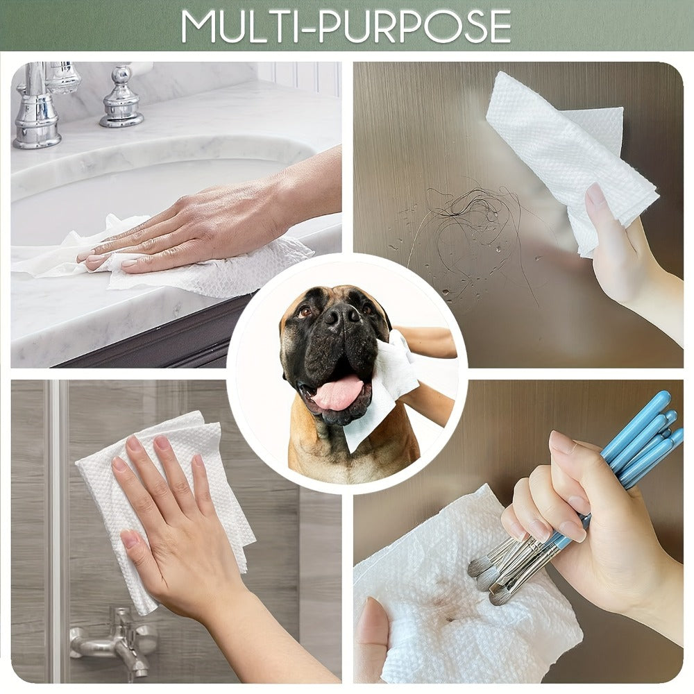 Disposable Facial Towels Bamboo Viscose Fiber Extra Thick Soft Cleansing Makeup Removal Face Towels for Sensitive Skin Travel