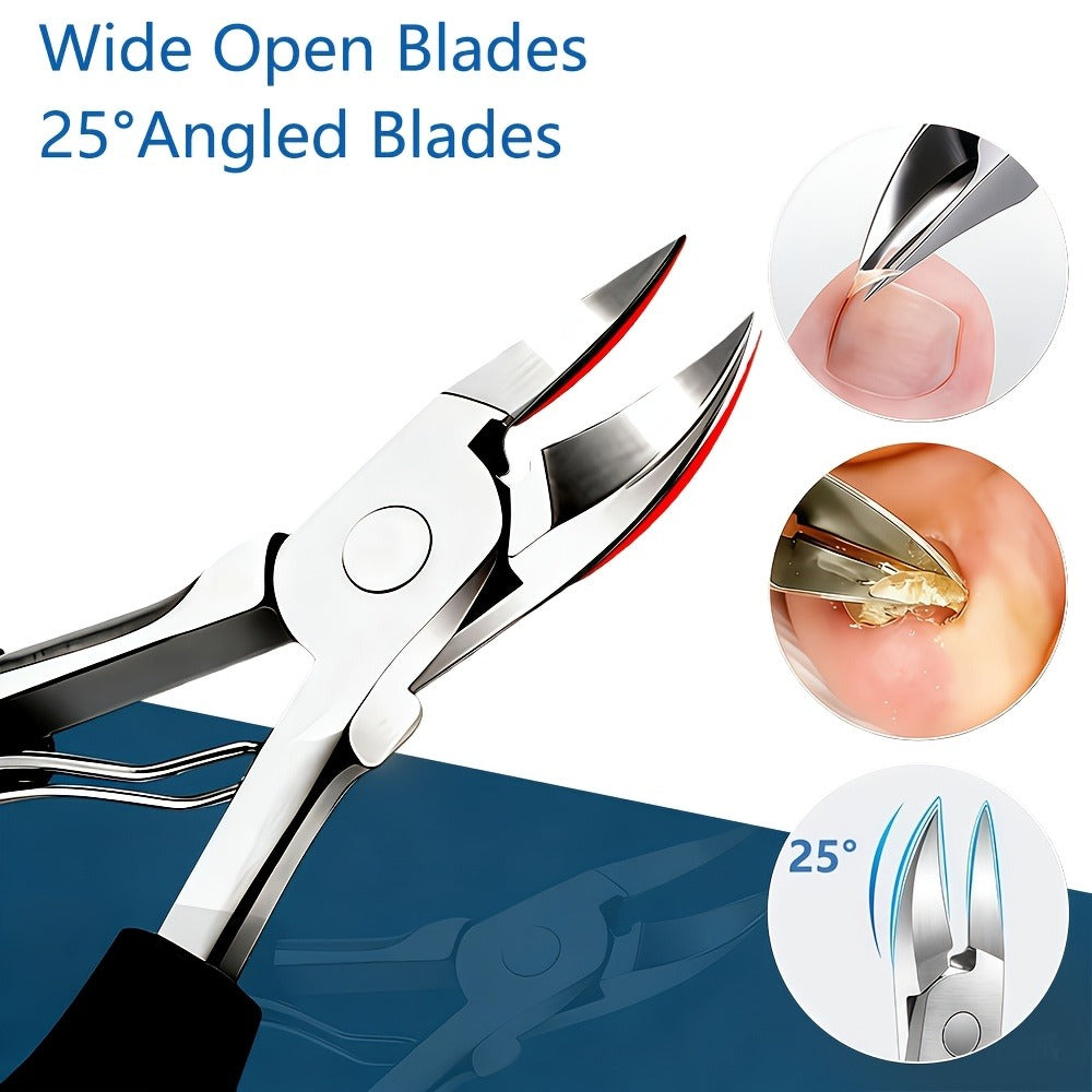 Seven-Piece Toenail Clipper Kit with Angled Nippers, Curved Blade Tool, Nail File and Lifter — image 5