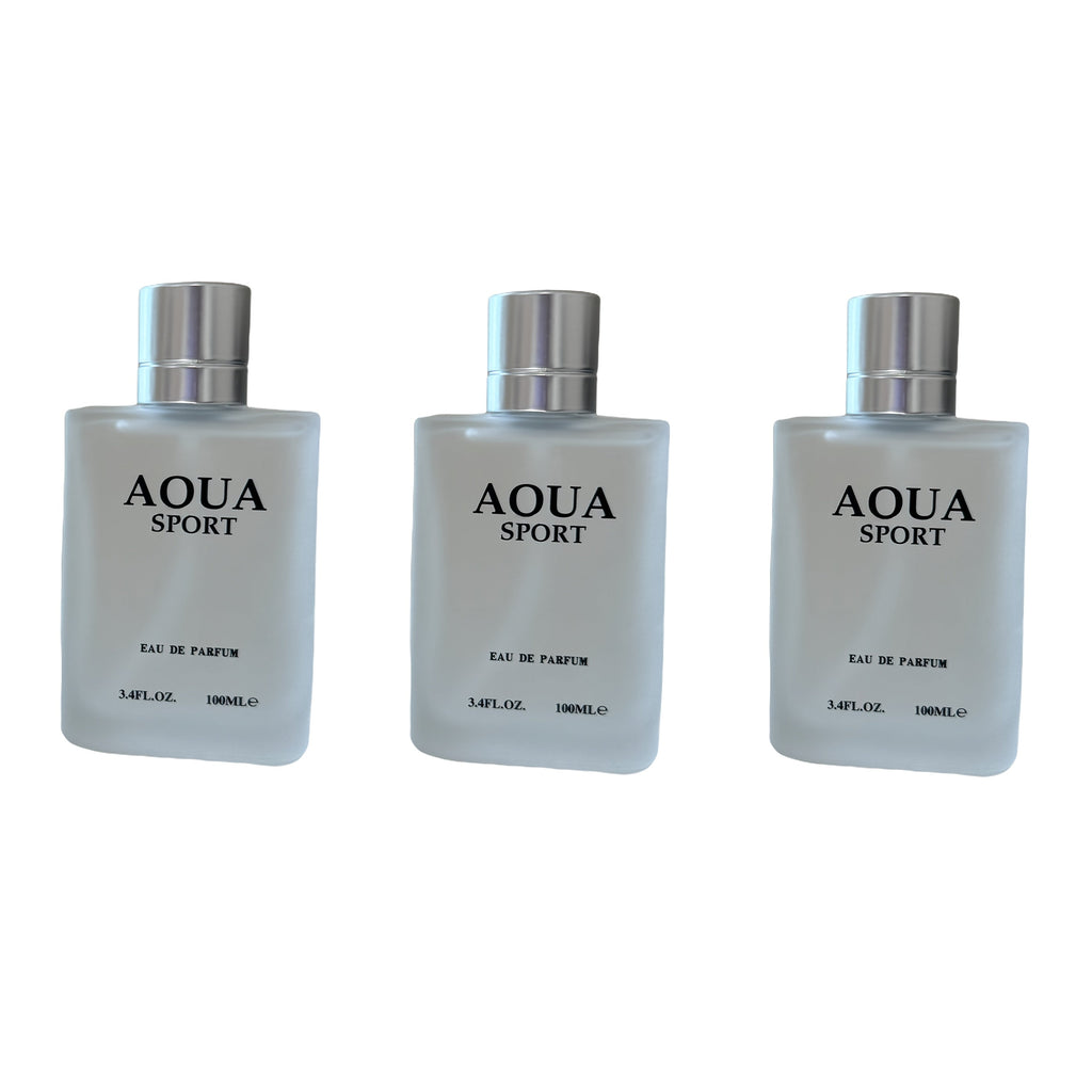 Perfume for Men AOUA 3-Pack with Three 3.4 oz Bottles and Citrus, Jasmine, Woody-Musk Profile — image 9