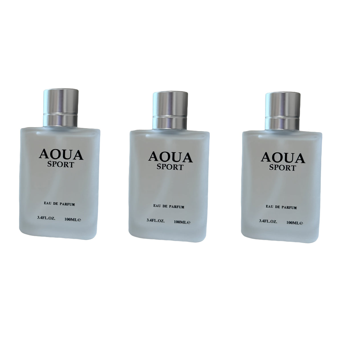 Perfume for Men AOUA 3-Pack with Three 3.4 oz Bottles and Citrus, Jasmine, Woody-Musk Profile — image 9