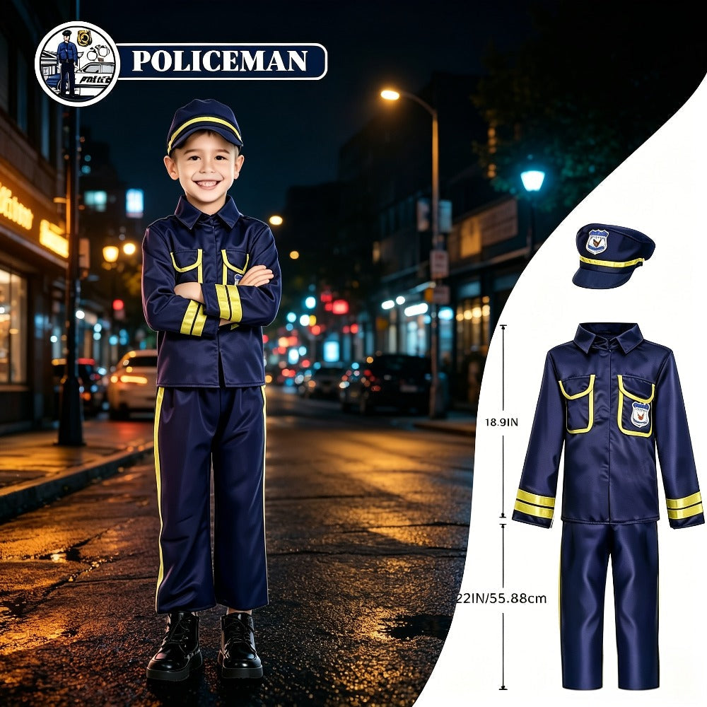 Kids Dress Up Costumes Set 4-in-1, Firefighter, Police, Astronaut & Doctor Role Play Clothes for Boys Girls Ages 3-6 — image 