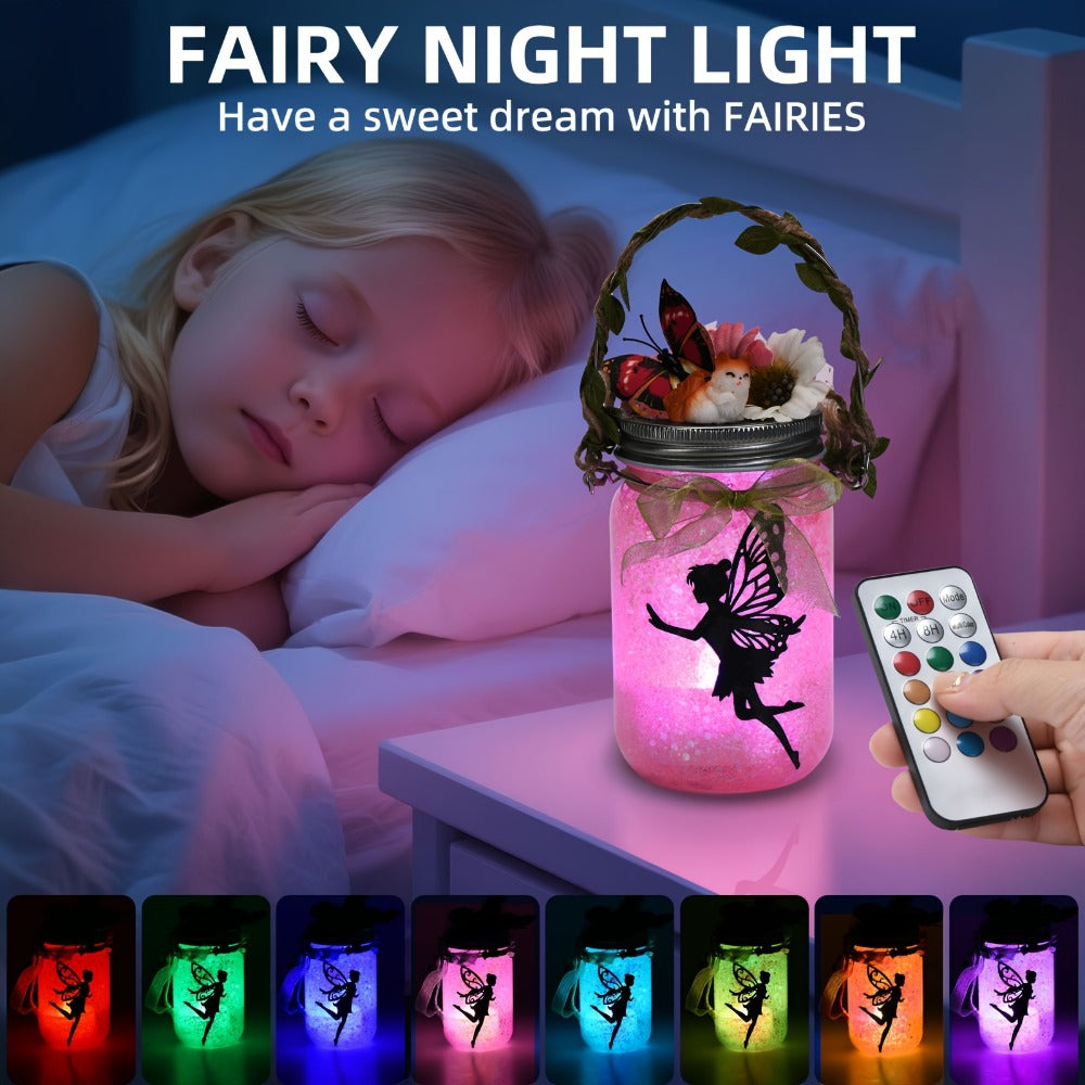 Fairy Mason Jar Lantern Craft Kit for Two Lights with Color-Changing LED Candles and Remote Control — image 6