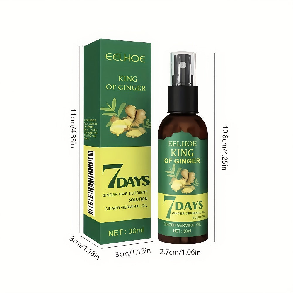 Ginger Hair Oil Spray Set 6 Bottles × 30ml – 7-Day Deep Moisturizing Frizz Control Mist for Dry, Curly & Coily Hair | Lightwe